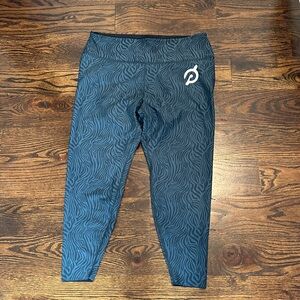 Peloton Navy Zebra Print Reversible Leggings
